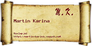 Martin Karina névjegykártya